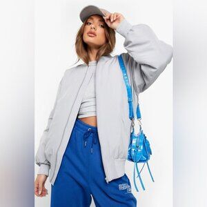 Women's Light Gray Bomber Jacket